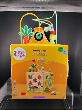Giggle Scape Toddler Activity Cube With Dino Bead Maze & Gears